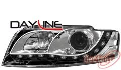 AUDI A4 8E - Přední čirá světla s led svícením - Černé