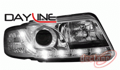 AUDI A4 99-01 Přední světla Devil eyes s LED denním svícením Chrom