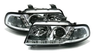 Audi A4 B5 95-98 Přední světla Devil eyes s LED svícením Chrom