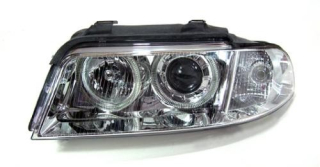 Audi A4 B5 99-01 Přední světla ANGEL EYES Chrom