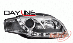 Audi A4 B7 05-08 Přední světla Devil eyes s LED denním svícením Chrom