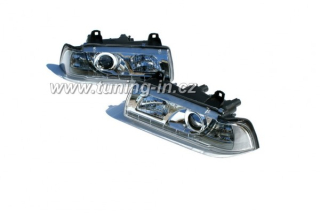 BMW E36 LIM Přední světla Devil Eyes s LED denním svícením