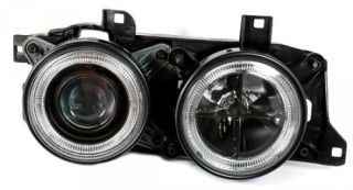 BMW E32 86-94 Přední světla ANGEL EYES provedení BLACK