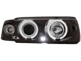 BMW E36 - Přední světla Angel Eyes - Tmavý chrom