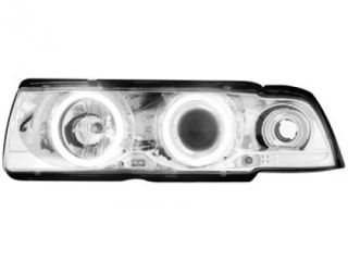 BMW E36 - Přední světla Angel Eyes CCFL - Chromové II.