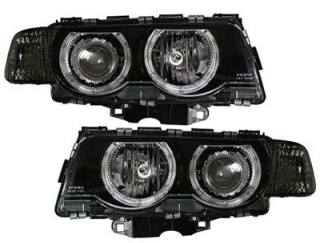 BMW E38 - Přední světla Angel Eyes - Černé