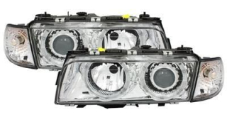BMW E38 - Přední světla Angel Eyes - Chromové II.