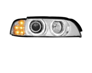 BMW E39 95-00 Přední světla Angel Eyes - Chromové