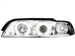 BMW E39 95-00 Přední světla Angel Eyes CCFL - Chromové