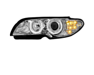 BMW E46 2dv. 03-06 Přední světla Angel Eyes - Chromové