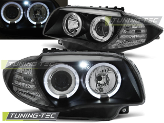 BMW E87 - Přední světla Angel Eyes - Černé
