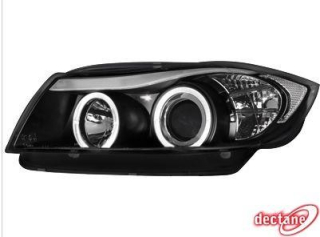BMW E90 - Přední světla Angel Eyes - Černé II.