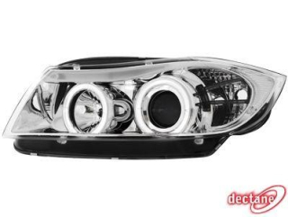 BMW E90 - Přední světla Angel Eyes - Chromové