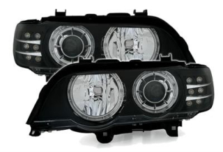 BMW X5 E53 - Přední světla černé s LED blinkrem
