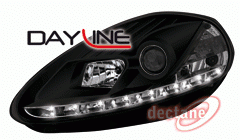Fiat Grande Punto 05 Přední světla DEVIL EYES s led svícením Black