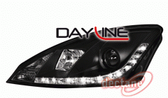 Ford Focus 01-04 Přední světla Devil eyes s LED denním svícením Black II.