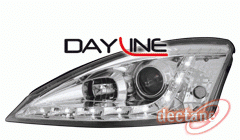 Ford Focus 98-01 Přední světla Devil eyes s LED denním svícením Chrom
