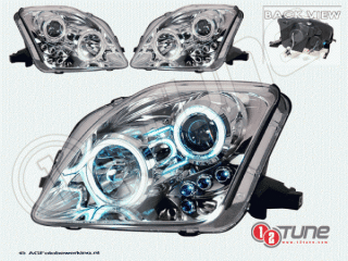 Honda Prelude 97- přední lampy Chrom s 2x ANGELEYES