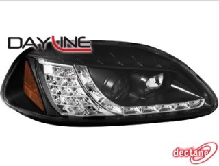Honda Civic 96-98 2/5dv. - Přední světla led svícením a led blinkrem(black)