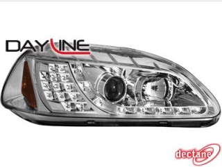 Honda Civic 98-00 2/5dv. - Přední světla led svícením a led blinkrem(chrom)