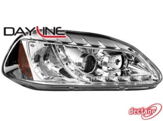 Honda Civic 98-00 2/5dv. - Přední světla led svícením(chrom)
