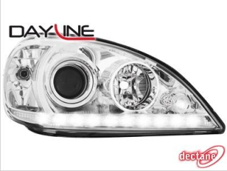 Mercedes Benz ML 163 02-04 - Přední světla s LED svícením chrom