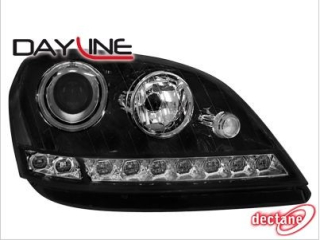 Mercedes Benz ML 164 05-08 - Přední světla s LED svícením černé