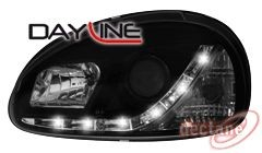 Opel Corsa B Přední světla Devil Eyes s LED denním svícením černé