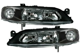 Opel Vectra B 99-01 Přední čiré světla BLACK
