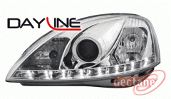 OPEL CORSA C 01-03 Přední světla Devil Eyes s LED denním svícením Chrom