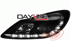 Opel Corsa D 06+ Přední světla Devil Eyes s LED denním svícením Black