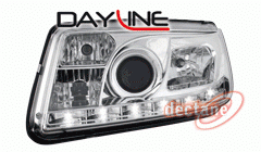 VW Bora Přední světla Devil eyes s led svícením Chrom