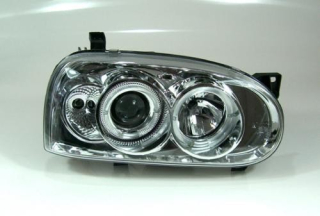 Přední světla VW Golf III Provedení chrom Angeleyes
