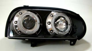 Přední světla VW Golf III Provedení černá 2 Angeleyes