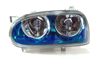Přední světla VW GOLF III. Provedení Modrý chrom Angeleyes