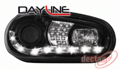 VW Golf IV - Přední světla Devil eyes s LED svícením Black Is led blikačem