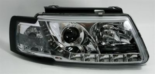 VW Passat 3B 97-01 Přední světla Devil eyes s LED denním svícením Chrom