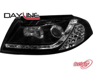 VW PASSAT 3BG - Přední čirá světla s led svícením - Černé