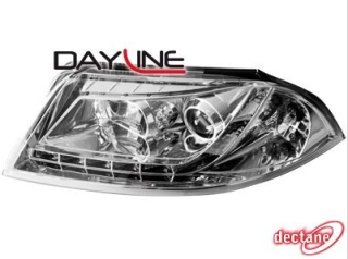 VW PASSAT 3BG - Přední čirá světla s led svícením - Chromové II.