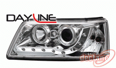 VW T5 03 Přední světla Devil eyes s LED denním svícením Optik