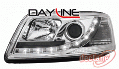 VW T5 03 Přední světla Devil eyes s LED svícením Chrom