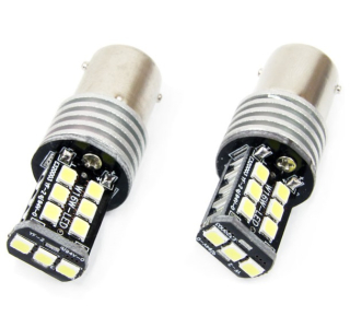 LED DIODOVÉ ŽÁROVKY BA15S - 15 SMD LED 2835 - BÍLÉ (2 KS)