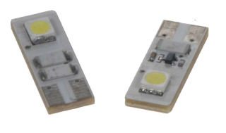 LED žárovka 12V s paticí T10 bílá, 2LED/3SMD
