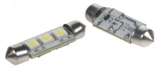 LED žárovka 12V s paticí sufit(39mm) bílá, 3LED/3SMD
