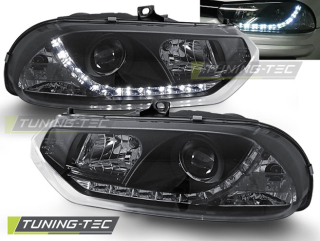 PŘEDNÍ SVĚTLOMETY ALFA ROMEO 156, 1997-2003, LED DAYLIGHT, ČERNÉ BLACK