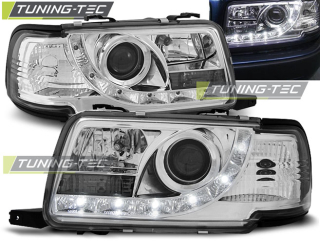 PŘEDNÍ SVĚTLA AUDI 80 B4, 1991-1996, LED DAYLIGHT, CHROM