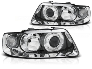 PŘEDNÍ SVĚTLA AUDI A3, 2000-2003, ČIRÉ, CHROM