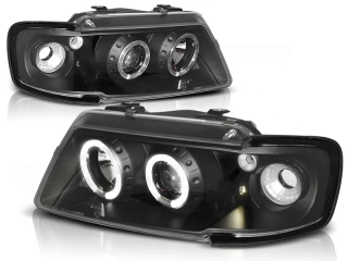 Přední světla Audi A3 8L 96-00 Angel Eyes - černé