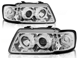 Přední světla Audi A3 8L 96-00 Angel Eyes - chrom