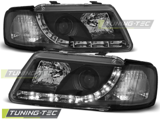 PŘEDNÍ SVĚTLOMETY AUDI A3 8L, 1996-2000, LED DAYLIGHT, ČERNÉ BLACK